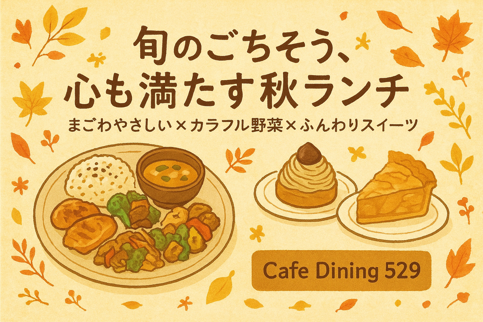 【秋の新メニュー登場】彩り・香り・心まで満たす“やさしいランチ”と“贅沢スイーツ”をどうぞ｜Cafe Dining 529